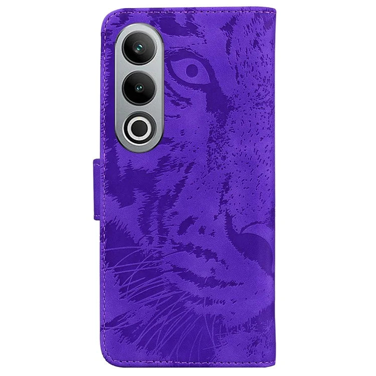 For OnePlus Nord CE4 5G Case Wallet Leather Phone Cover Imprinted Tiger Pattern