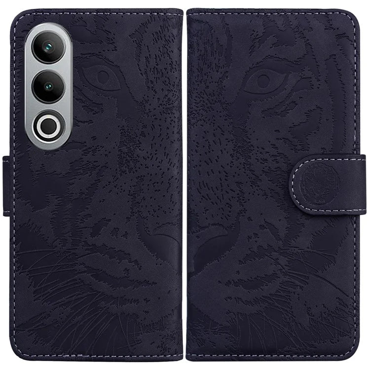 For OnePlus Nord CE4 5G Case Wallet Leather Phone Cover Imprinted Tiger Pattern