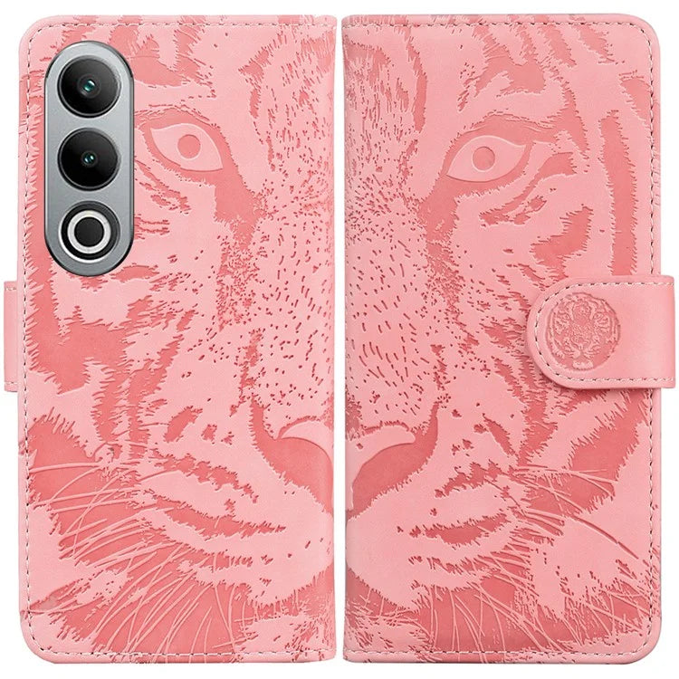 For OnePlus Nord CE4 5G Case Wallet Leather Phone Cover Imprinted Tiger Pattern
