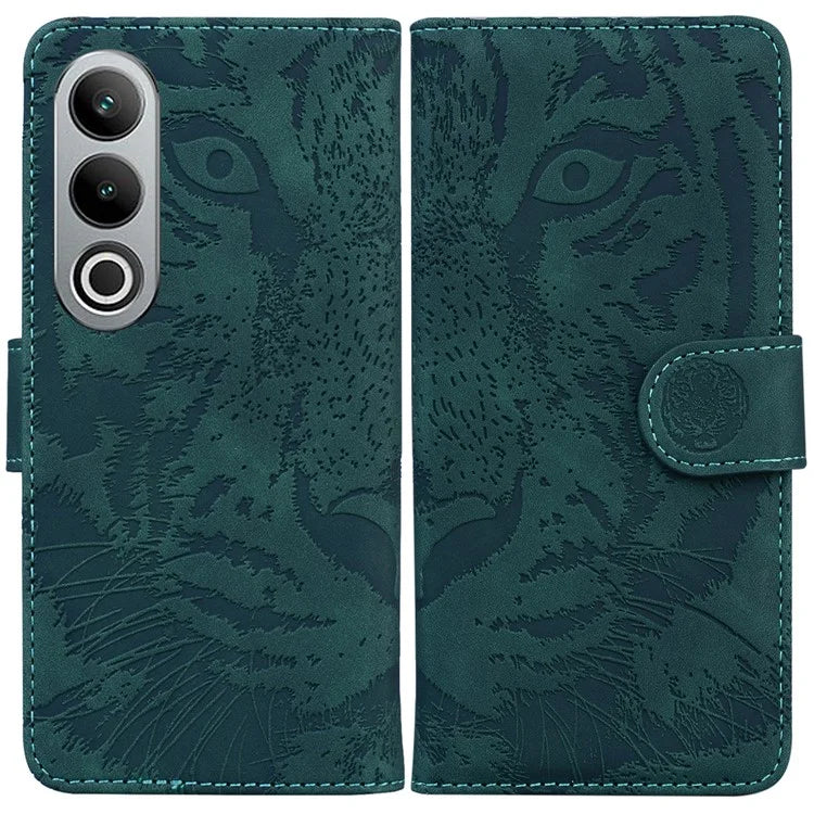 For OnePlus Nord CE4 5G Case Wallet Leather Phone Cover Imprinted Tiger Pattern
