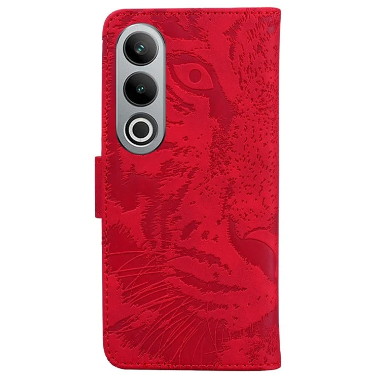 For OnePlus Nord CE4 5G Case Wallet Leather Phone Cover Imprinted Tiger Pattern