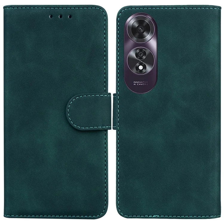 For Oppo A60 4G Case Magnetic Clasp Solid Color Leather Phone Cover