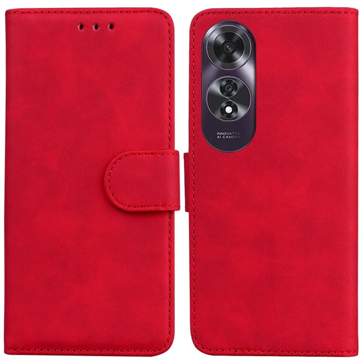 For Oppo A60 4G Case Magnetic Clasp Solid Color Leather Phone Cover