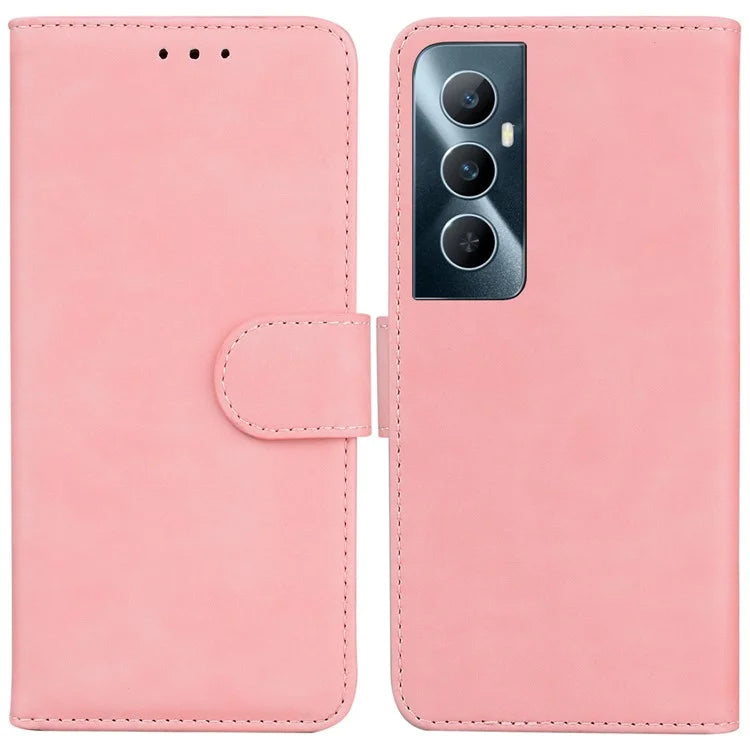 For Realme C65 4G Case PU Leather Folio Solid Color Wallet Phone Cover