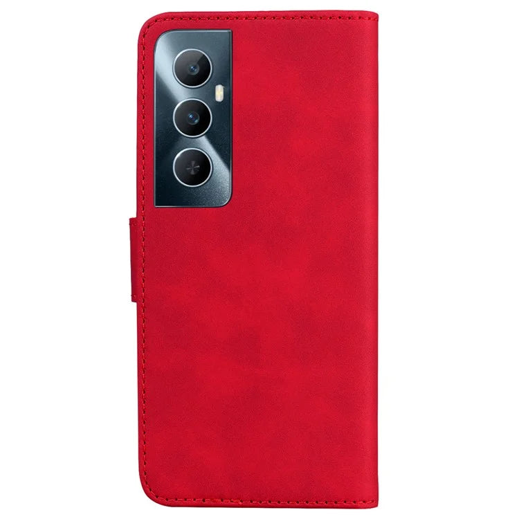 For Realme C65 4G Case PU Leather Folio Solid Color Wallet Phone Cover