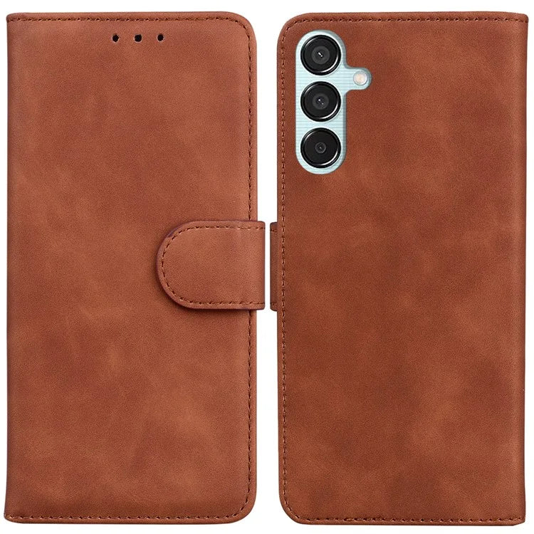 For Samsung Galaxy M15 5G / F15 5G Case Solid Color Leather Card Holder Stand Phone Cover