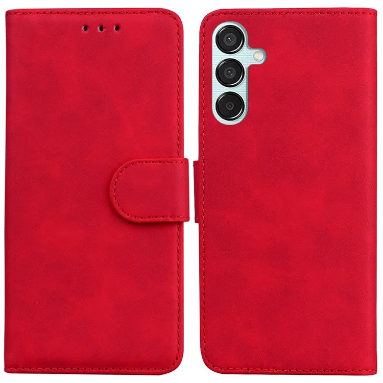 For Samsung Galaxy M15 5G / F15 5G Case Solid Color Leather Card Holder Stand Phone Cover