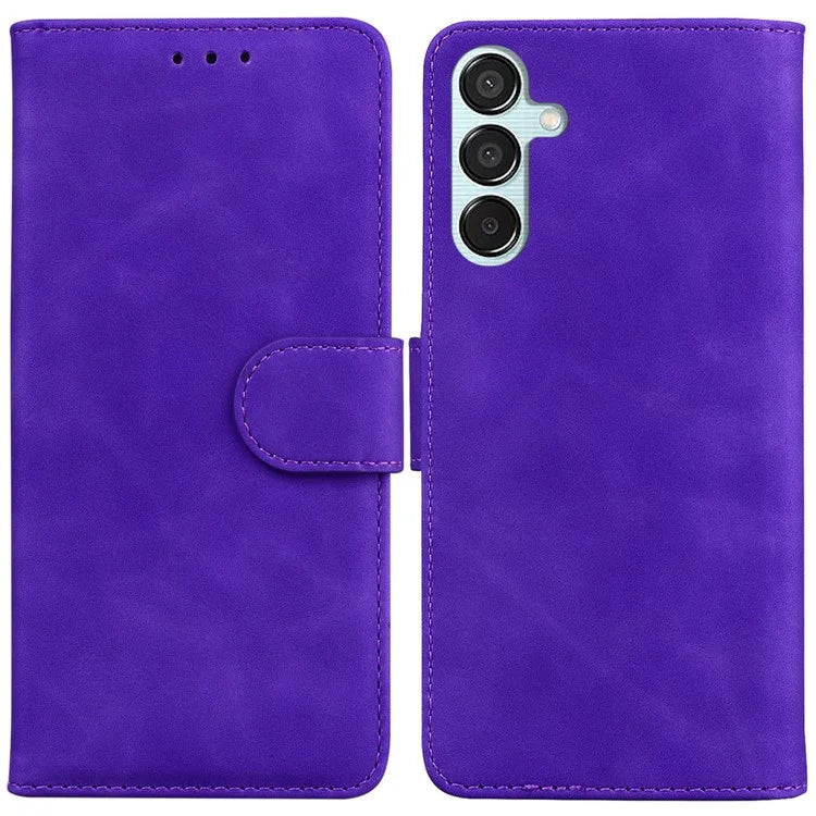 For Samsung Galaxy M15 5G / F15 5G Case Solid Color Leather Card Holder Stand Phone Cover