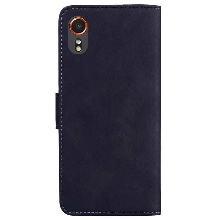 For Samsung Galaxy Xcover7 Case Shockproof Solid Color Leather Flip Phone Cover