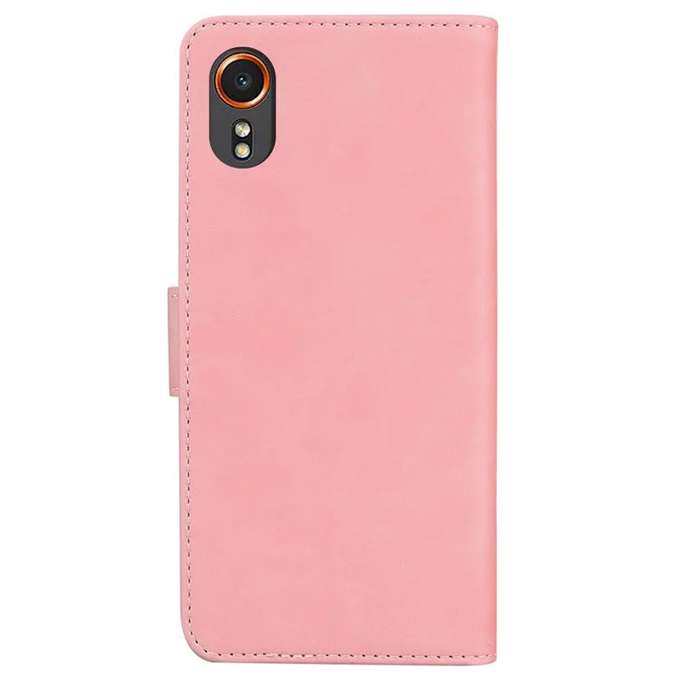 For Samsung Galaxy Xcover7 Case Shockproof Solid Color Leather Flip Phone Cover