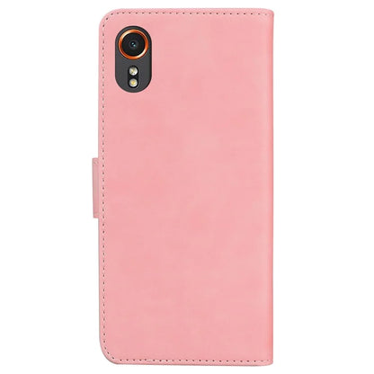 For Samsung Galaxy Xcover7 Case Shockproof Solid Color Leather Flip Phone Cover