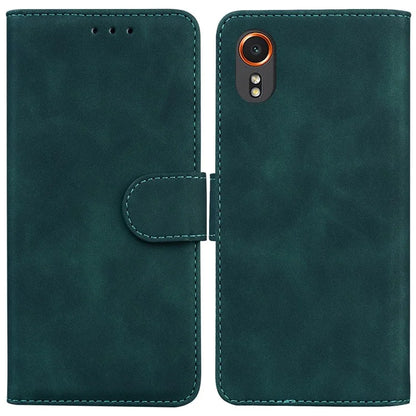 For Samsung Galaxy Xcover7 Case Shockproof Solid Color Leather Flip Phone Cover