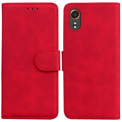 For Samsung Galaxy Xcover7 Case Shockproof Solid Color Leather Flip Phone Cover
