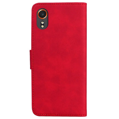 For Samsung Galaxy Xcover7 Case Shockproof Solid Color Leather Flip Phone Cover