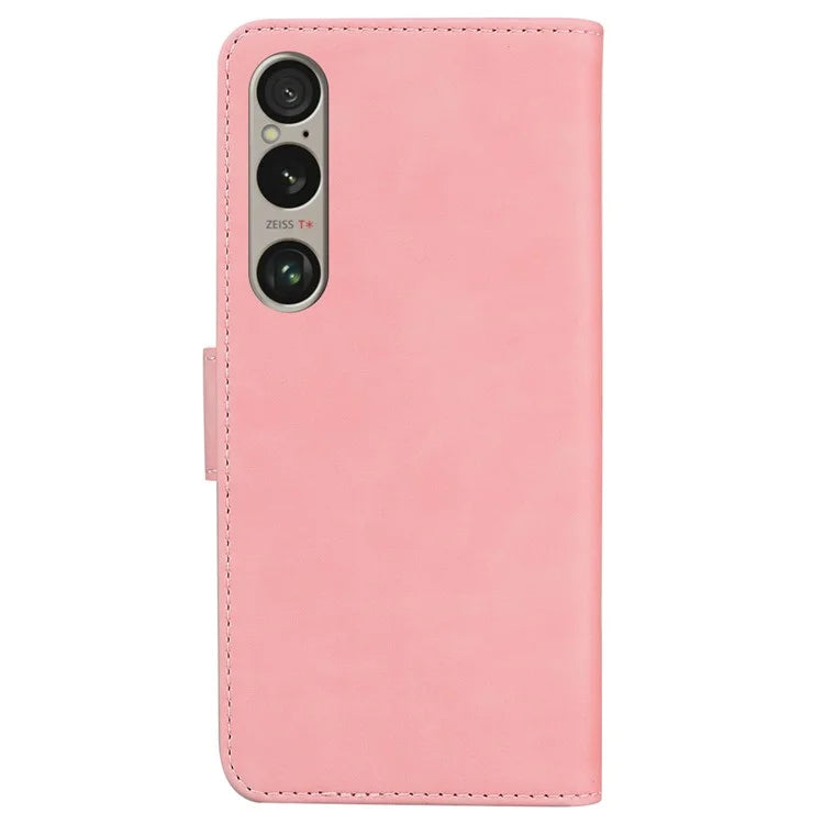 For Sony Xperia 1 VI Case Solid Color Shockproof Cash Pocket Solid Color Leather Phone Cover