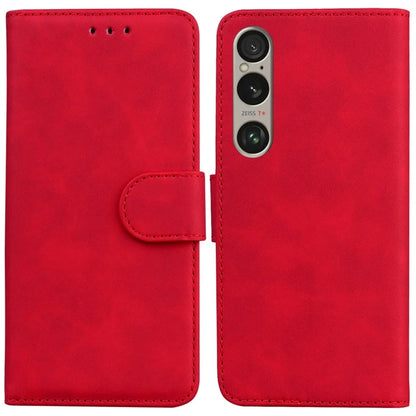 For Sony Xperia 1 VI Case Solid Color Shockproof Cash Pocket Solid Color Leather Phone Cover