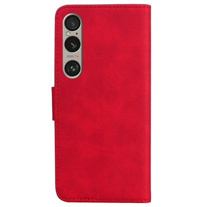 For Sony Xperia 1 VI Case Solid Color Shockproof Cash Pocket Solid Color Leather Phone Cover