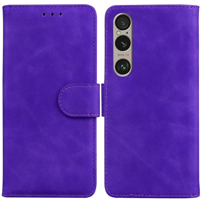 For Sony Xperia 1 VI Case Solid Color Shockproof Cash Pocket Solid Color Leather Phone Cover