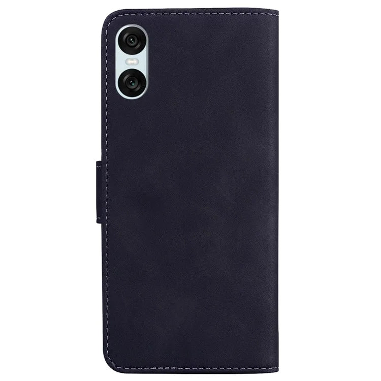 For Sony Xperia 5 VI Case Solid Color Leather Flip Phone Cover with Wallet