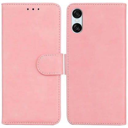 For Sony Xperia 5 VI Case Solid Color Leather Flip Phone Cover with Wallet