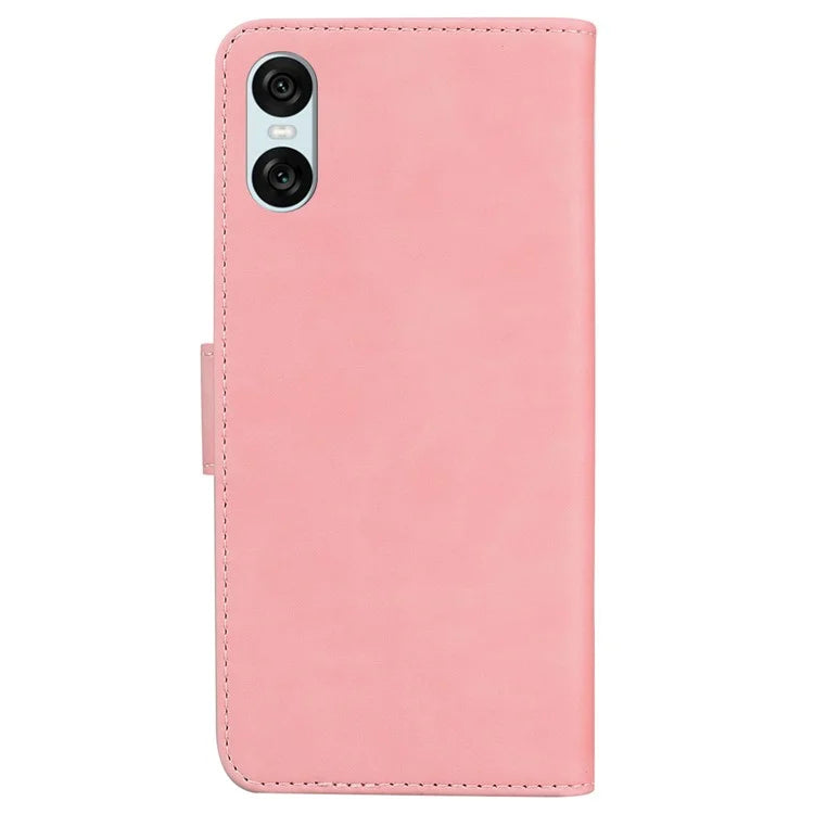 For Sony Xperia 5 VI Case Solid Color Leather Flip Phone Cover with Wallet