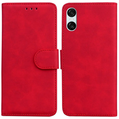For Sony Xperia 5 VI Case Solid Color Leather Flip Phone Cover with Wallet