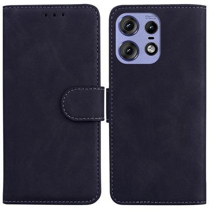 For Motorola Edge 50 Pro 5G Case Anti-Scratch Solid Color Leather Flip Phone Cover