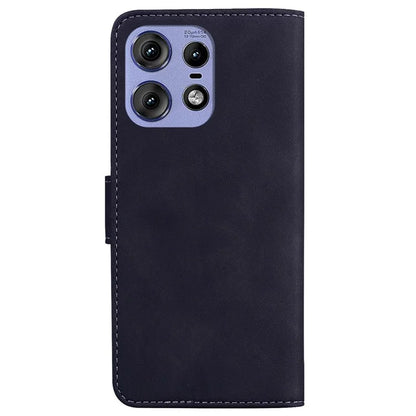For Motorola Edge 50 Pro 5G Case Anti-Scratch Solid Color Leather Flip Phone Cover