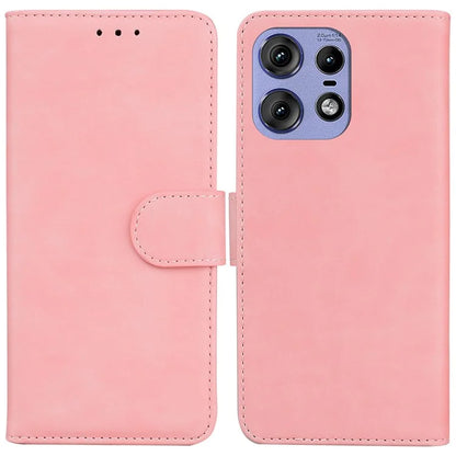 For Motorola Edge 50 Pro 5G Case Anti-Scratch Solid Color Leather Flip Phone Cover