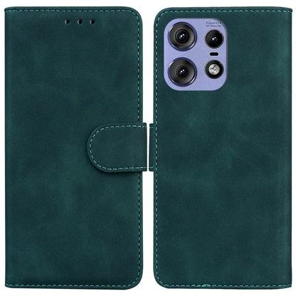 For Motorola Edge 50 Pro 5G Case Anti-Scratch Solid Color Leather Flip Phone Cover