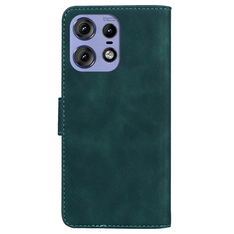 For Motorola Edge 50 Pro 5G Case Anti-Scratch Solid Color Leather Flip Phone Cover