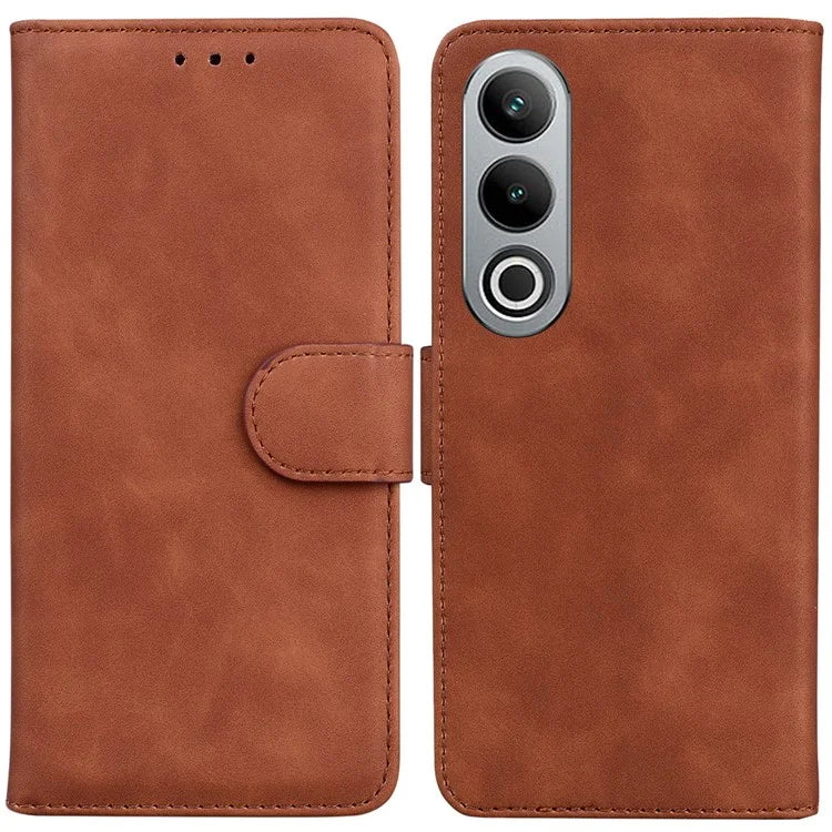 For OnePlus Nord CE4 5G Leather Case Solid Color Magnetic Flip Phone Cover