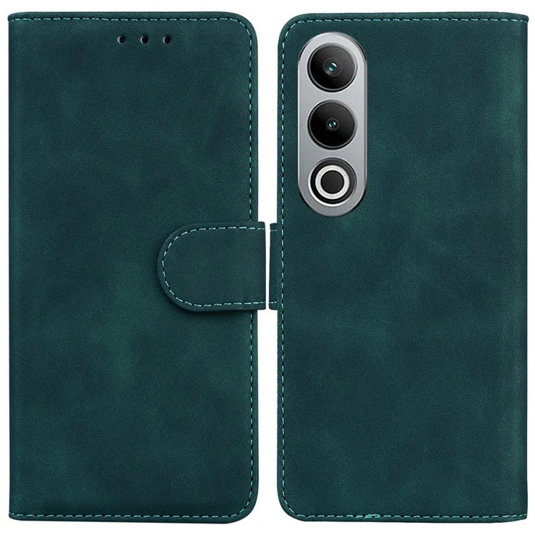 For OnePlus Nord CE4 5G Leather Case Solid Color Magnetic Flip Phone Cover