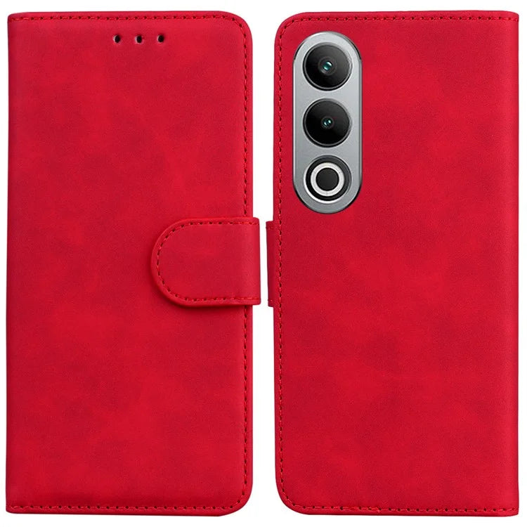 For OnePlus Nord CE4 5G Leather Case Solid Color Magnetic Flip Phone Cover