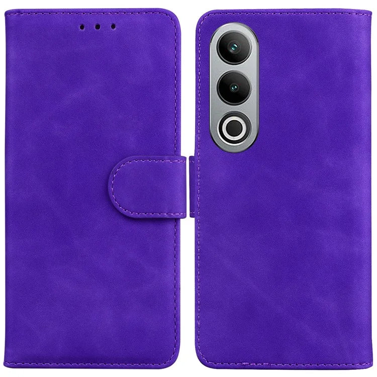 For OnePlus Nord CE4 5G Leather Case Solid Color Magnetic Flip Phone Cover