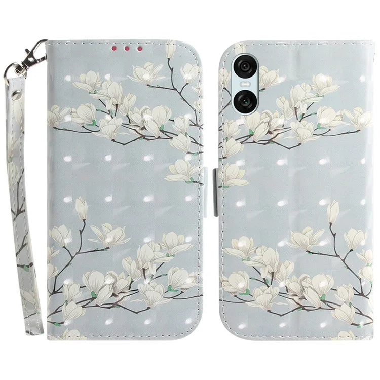 For Sony Xperia 5 VI Leather Wallet Phone Case Pattern Printing Cover with Strap
