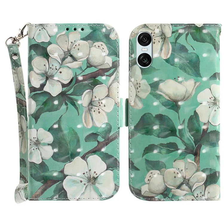 For Sony Xperia 5 VI Leather Wallet Phone Case Pattern Printing Cover with Strap