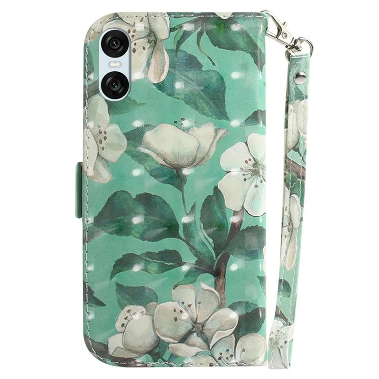 For Sony Xperia 5 VI Leather Wallet Phone Case Pattern Printing Cover with Strap