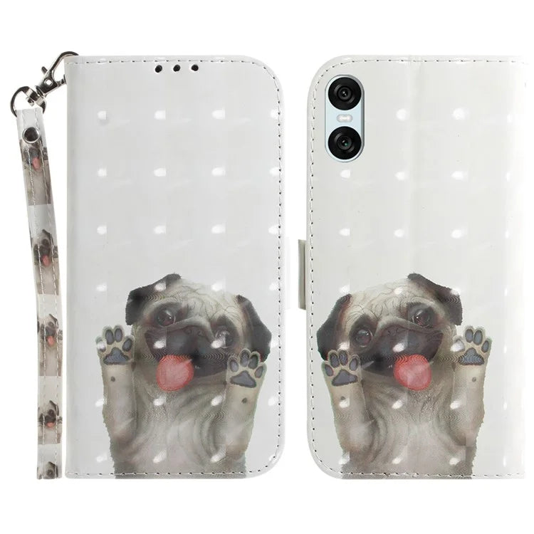 For Sony Xperia 5 VI Leather Wallet Phone Case Pattern Printing Cover with Strap