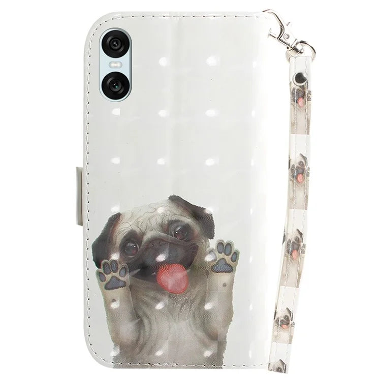 For Sony Xperia 5 VI Leather Wallet Phone Case Pattern Printing Cover with Strap