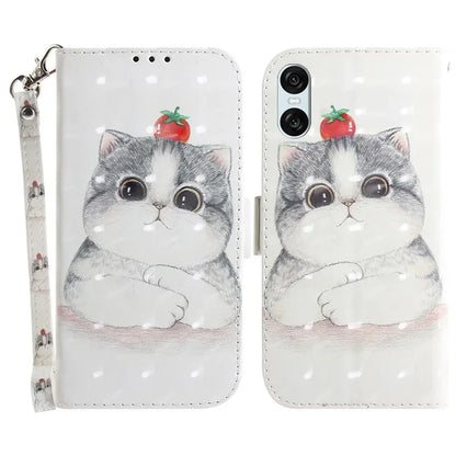 For Sony Xperia 5 VI Leather Wallet Phone Case Pattern Printing Cover with Strap