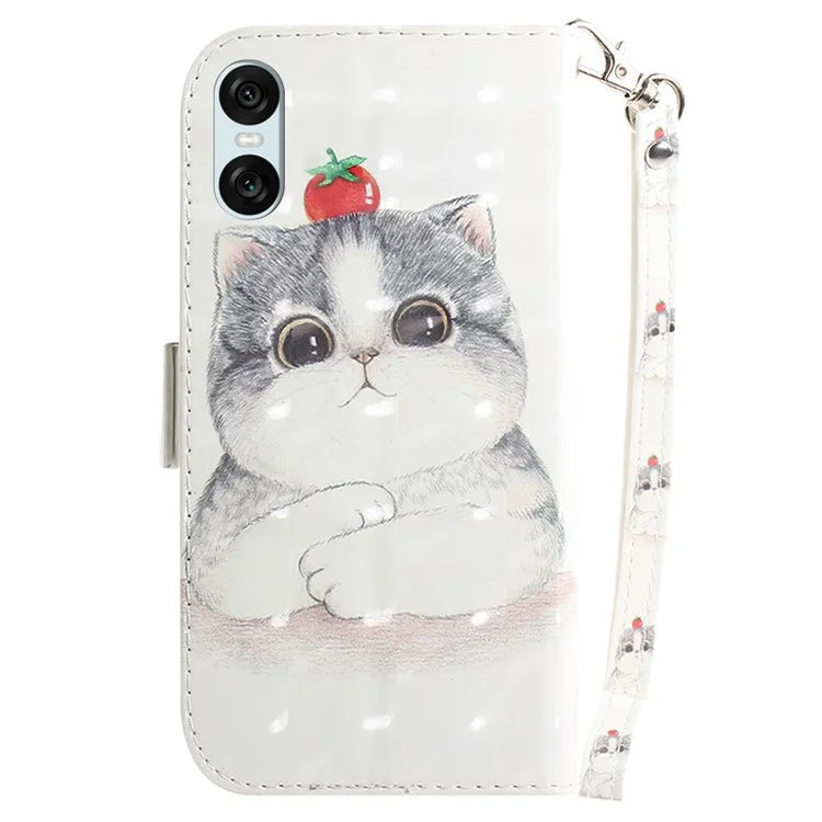 For Sony Xperia 5 VI Leather Wallet Phone Case Pattern Printing Cover with Strap