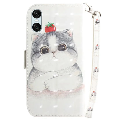 For Sony Xperia 5 VI Leather Wallet Phone Case Pattern Printing Cover with Strap