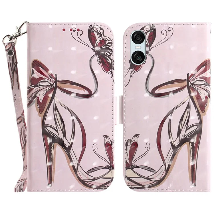 For Sony Xperia 5 VI Leather Wallet Phone Case Pattern Printing Cover with Strap