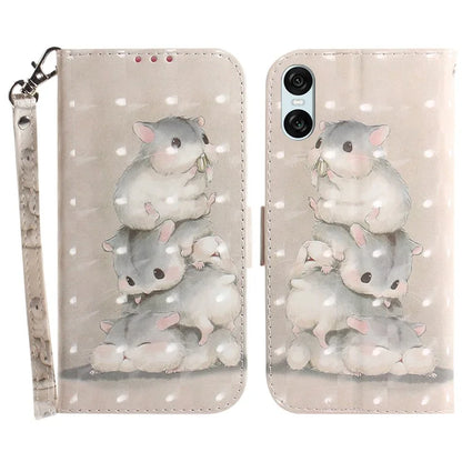 For Sony Xperia 5 VI Leather Wallet Phone Case Pattern Printing Cover with Strap