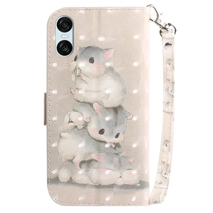 For Sony Xperia 5 VI Leather Wallet Phone Case Pattern Printing Cover with Strap