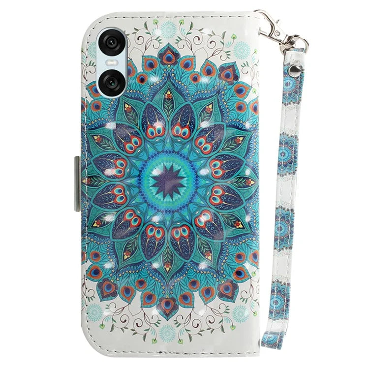 For Sony Xperia 5 VI Leather Wallet Phone Case Pattern Printing Cover with Strap