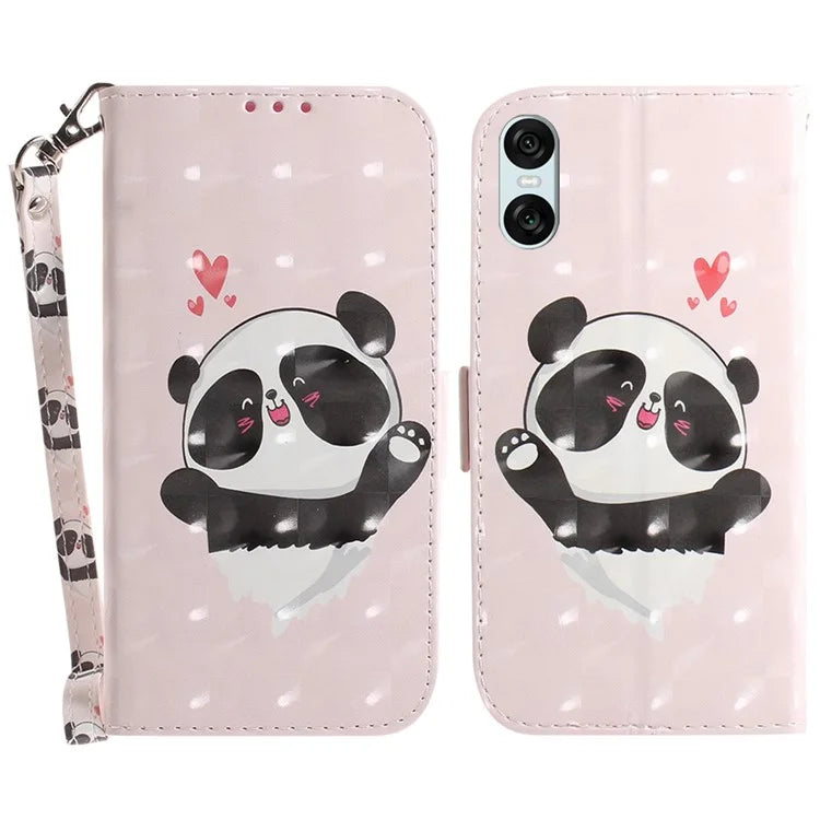 For Sony Xperia 5 VI Leather Wallet Phone Case Pattern Printing Cover with Strap