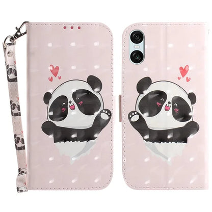 For Sony Xperia 5 VI Leather Wallet Phone Case Pattern Printing Cover with Strap