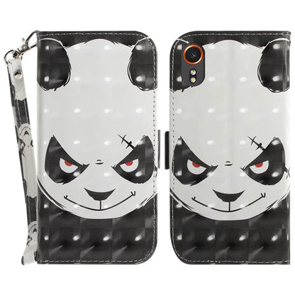 For Samsung Galaxy Xcover7 Wallet Case PU Leather Pattern Print Phone Cover with Strap